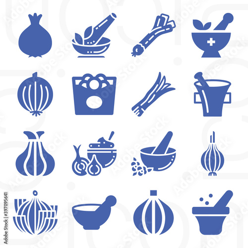 16 pack of herbs  filled web icons set