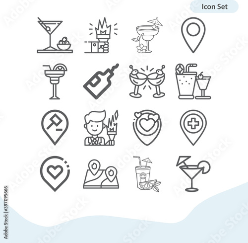 Simple set of positions related lineal icons.