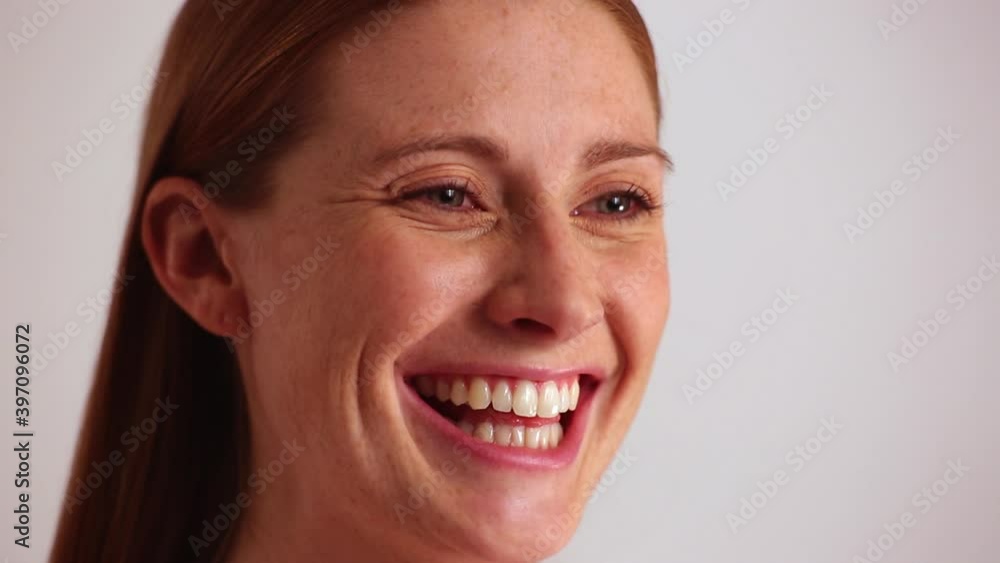 Close up of woman making a face Close up of woman making a face