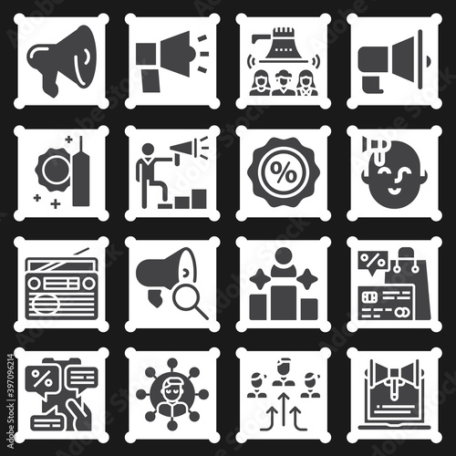 16 pack of promoted  filled web icons set