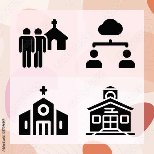 Simple set of clergy related filled icons