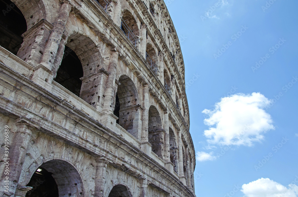 Famous coliseum in Rome, Italy