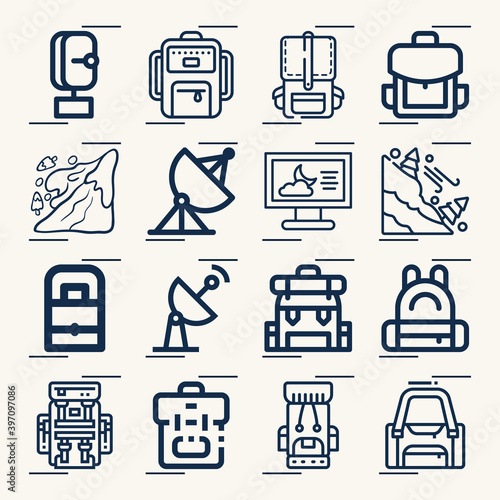 Simple set of transmitter related lineal icons.
