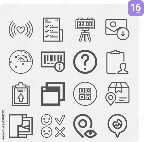 Simple set of mark related lineal icons.