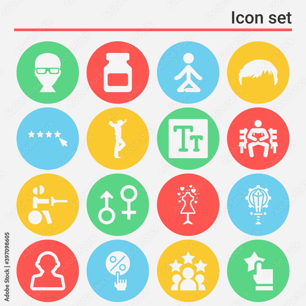 16 pack of literacy  filled web icons set
