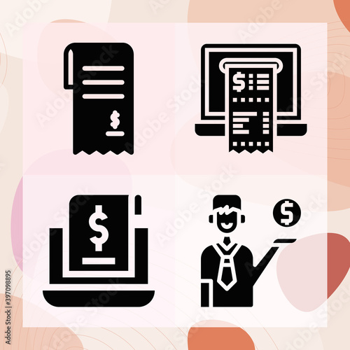 Simple set of acquiring related filled icons