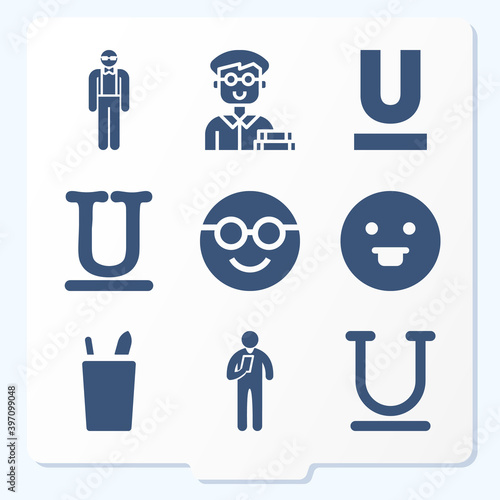 Simple set of 9 icons related to comparative