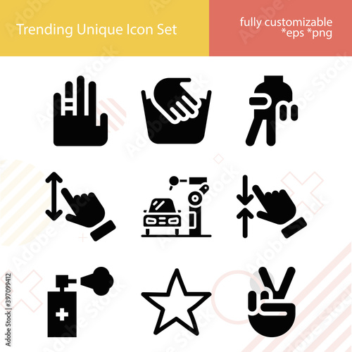 Simple set of human being related filled icons.