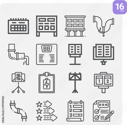 Simple set of turn down related lineal icons.