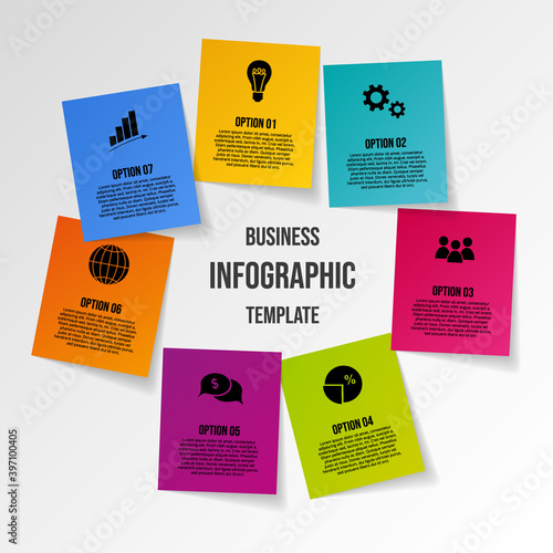Business infographic with icons. Timeline. Vector