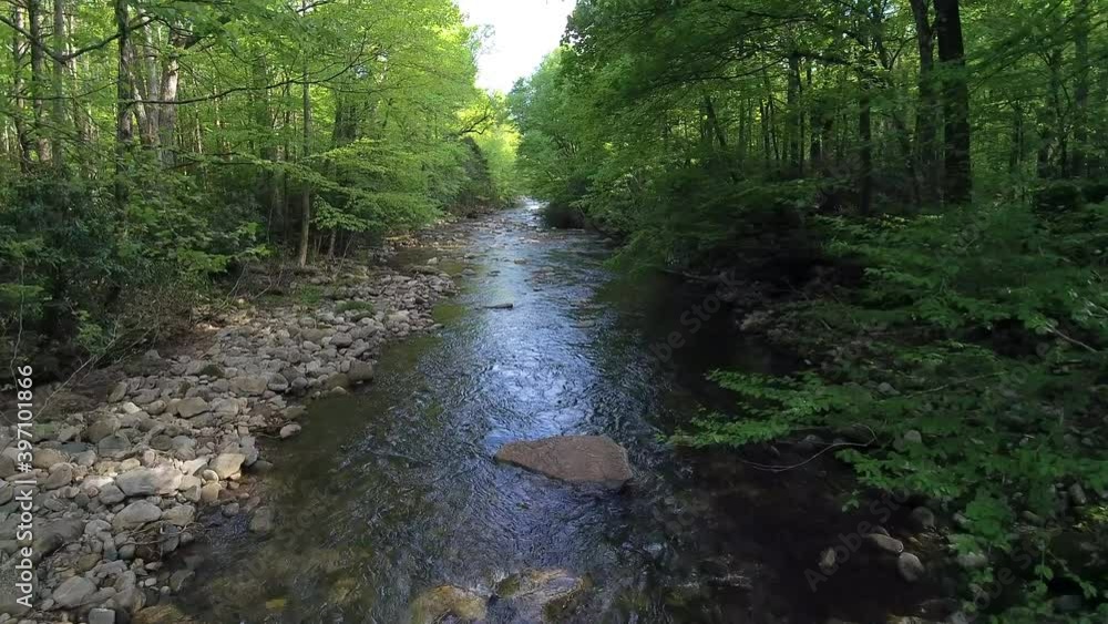 Mountain Stream in Asheville NC - Aerial