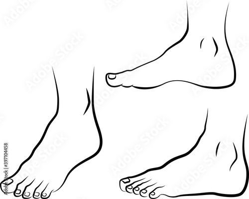 sketch of human feets