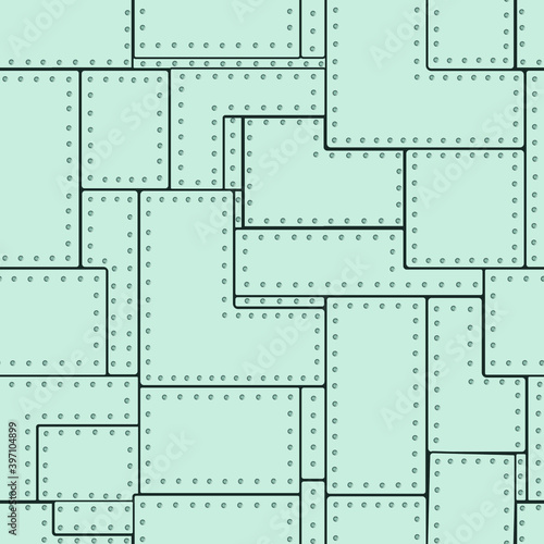 
seamless pattern in the form of an image of a wall sheathed with steel sheets with rivets