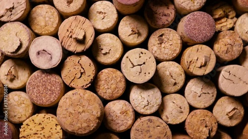 various corks from wine bottles as a video background (looping)
