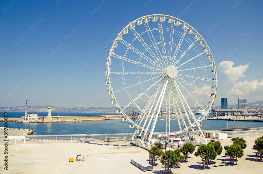 Big ferris wheel in Marseille, France
