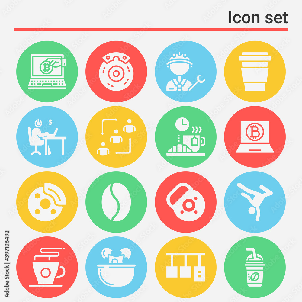 16 pack of colleague filled web icons set 16 pack of colleague filled web icons set