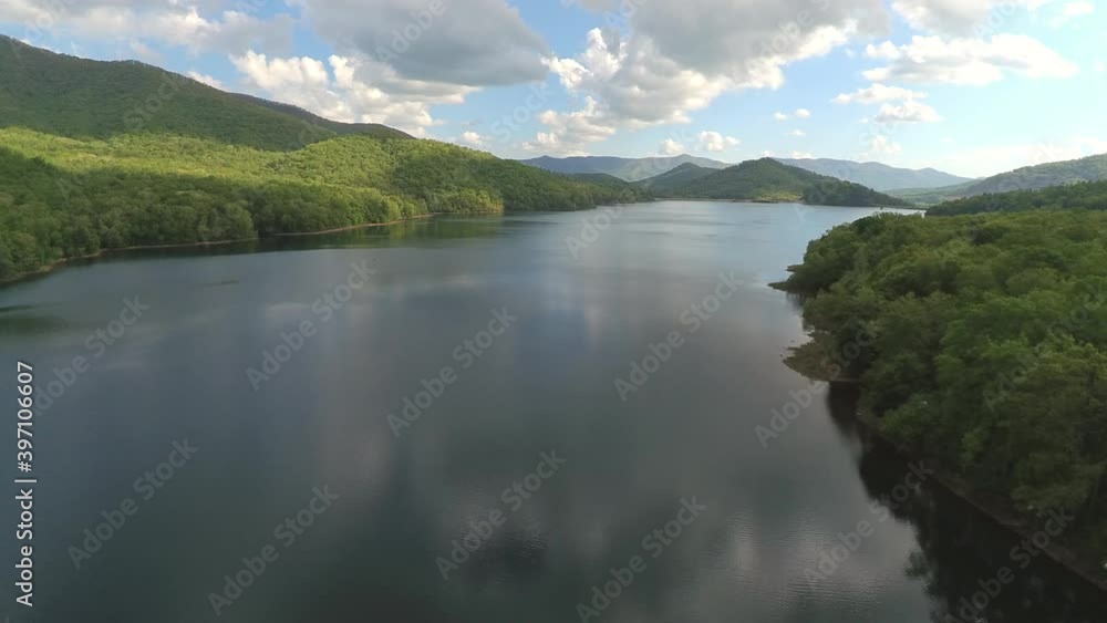 Reservoir in Asheville North Carolina - Aerial Drone 4k Reservoir in Asheville North Carolina - Aerial Drone 4k