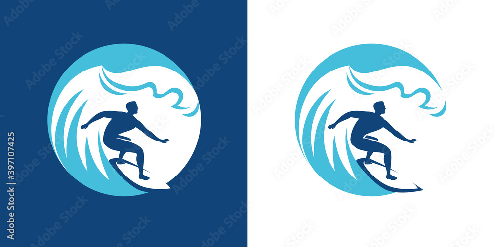 Surfing emblem. Surf symbol vector illustration Surfing emblem. Surf symbol vector illustration