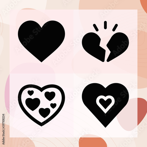 Simple set of bosom related filled icons