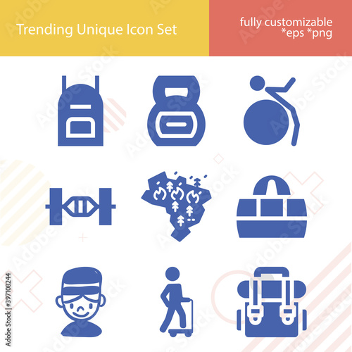Simple set of exert related filled icons.