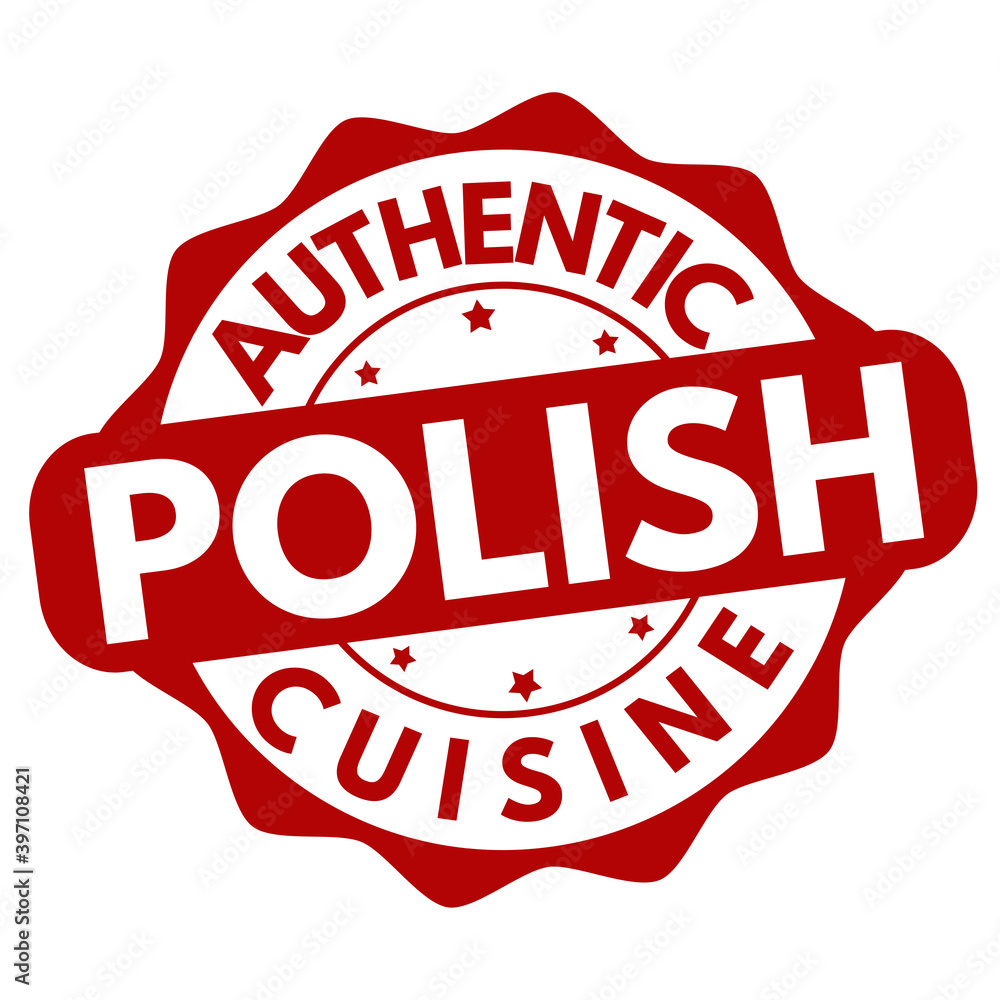 Authentic polish cuisine label or sticker