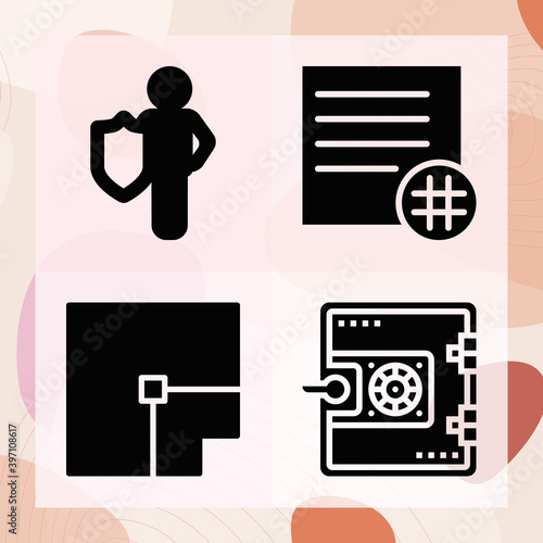 Simple set of passage related filled icons