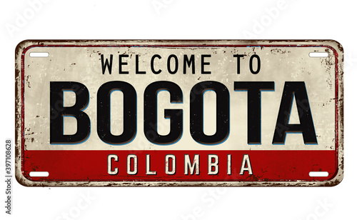 Welcome to Bogota vintage rusty metal plate