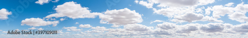 Blue Sky with Puffy White Clouds Panorama Background-2 © Robert Appleby