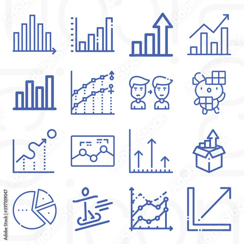 16 pack of vertex  lineal web icons set