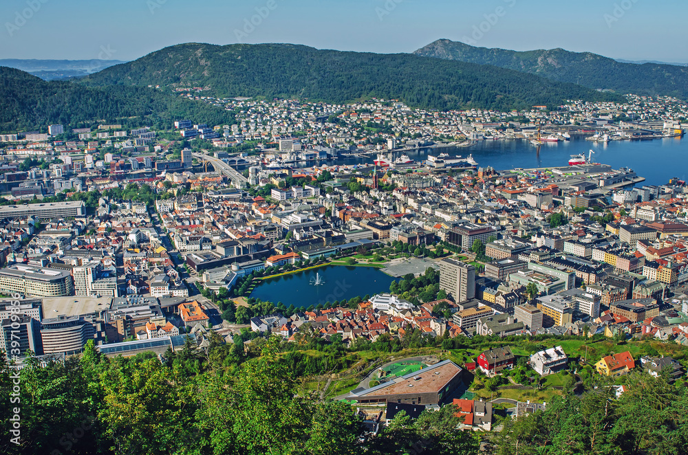 View on Bergen from the top