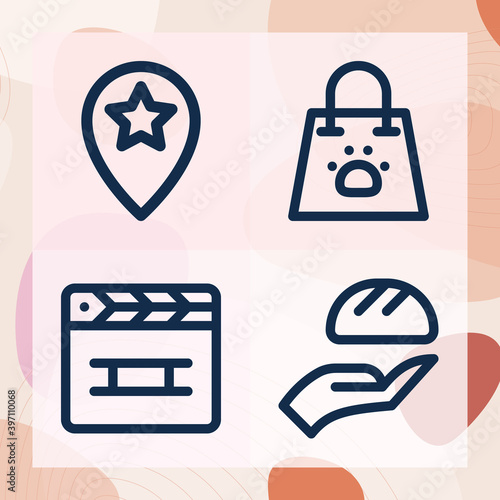 Simple set of pet related lineal icons