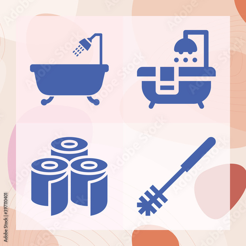 Simple set of water closet related filled icons