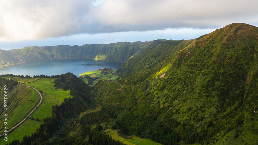 Sao Miguel island Portugal hill mountain Miradouro da Grota do
