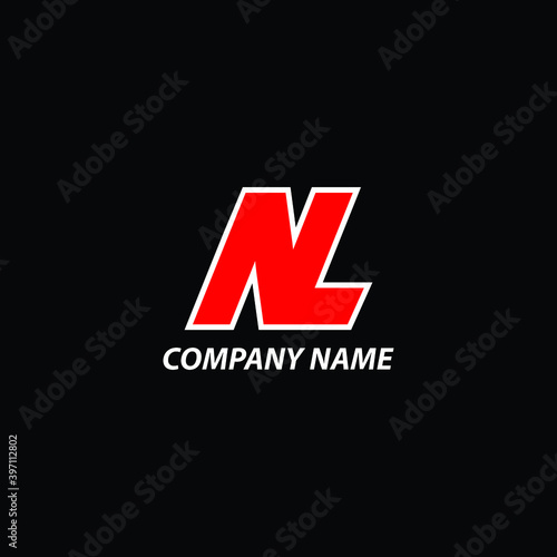 Slika na platnu NL logo. Logo NL. NL Letter. Letter NL. Modern Logo