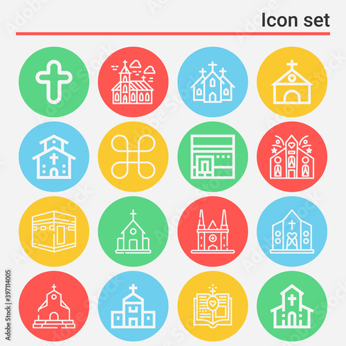 16 pack of congregation  lineal web icons set
