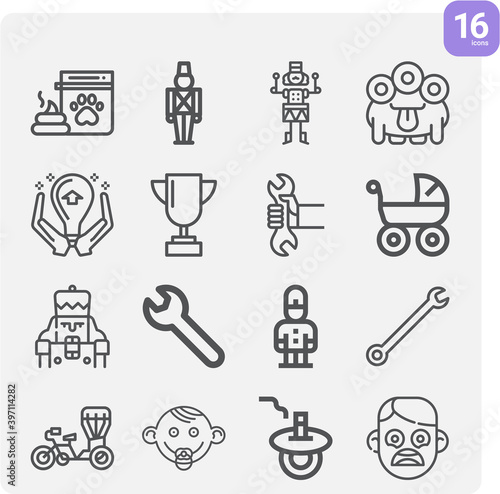 Simple set of esteem related lineal icons.