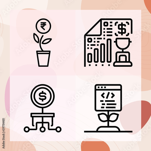 Simple set of increment related lineal icons