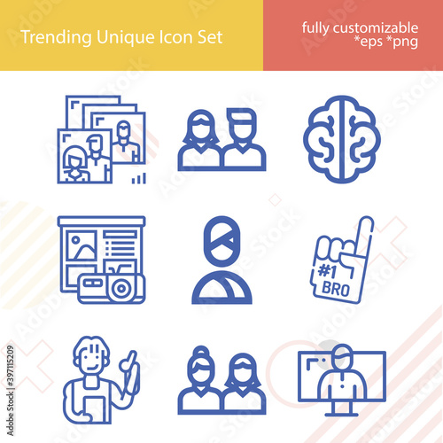 Simple set of mentor related lineal icons.