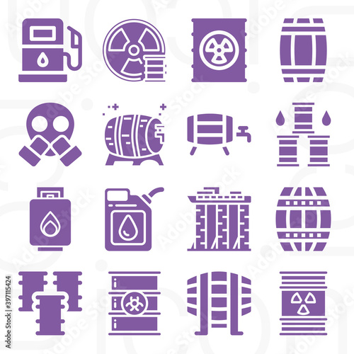 16 pack of crude  filled web icons set