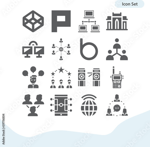 Simple set of protocols related filled icons. photo
