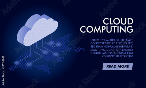 World map and cloud logo