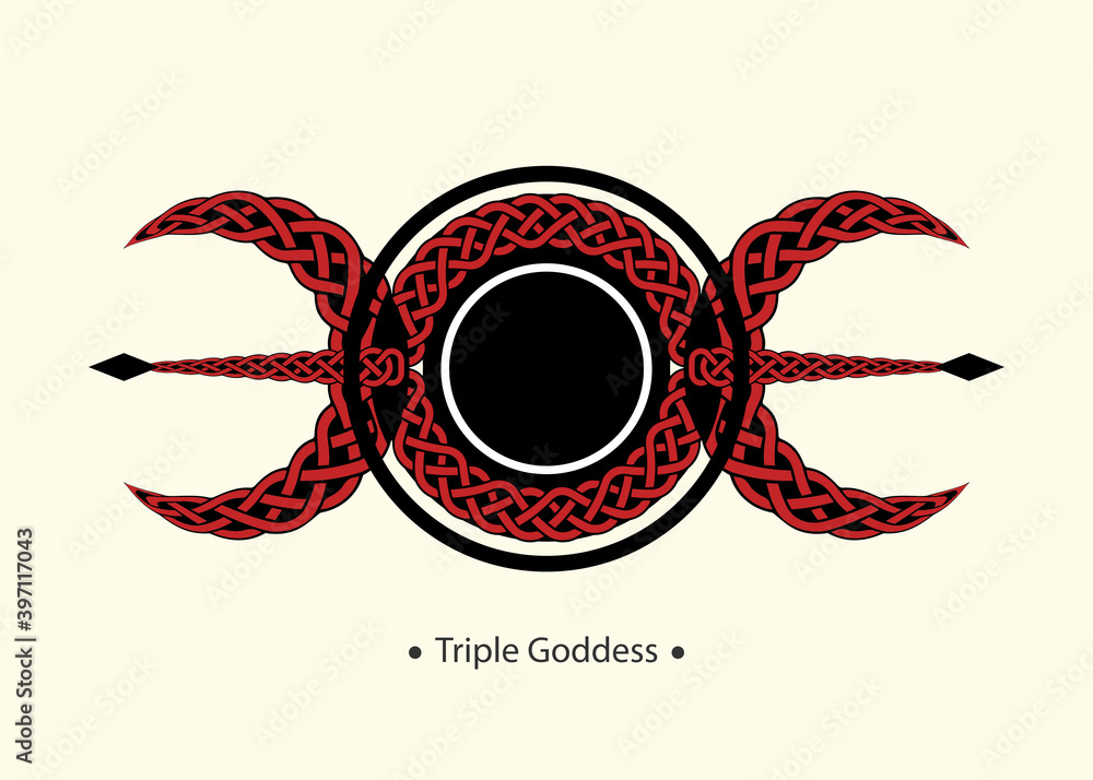 Triple Moon Religious Wiccan Sign Wicca Logo Neopaganism Symbol 