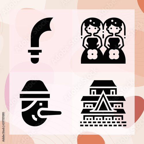 Simple set of heterosexual related filled icons