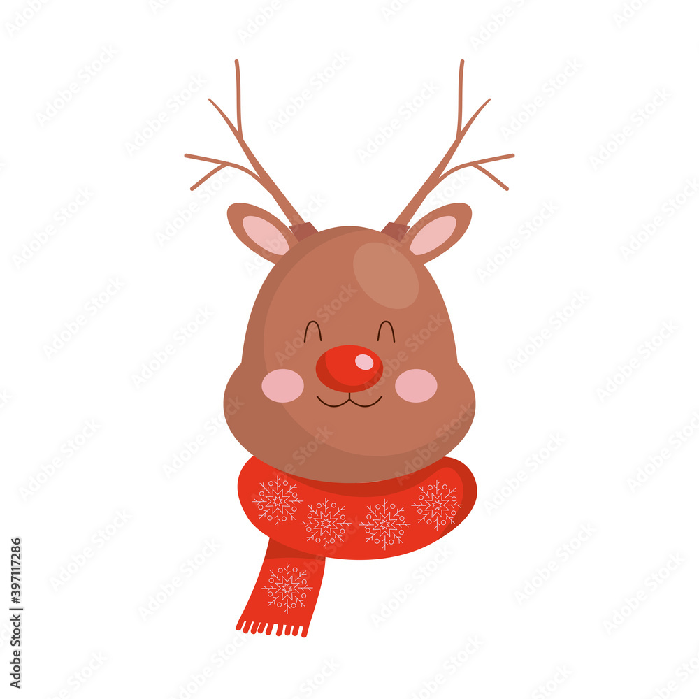 Fototapeta premium merry christmas reindeer cartoon vector design