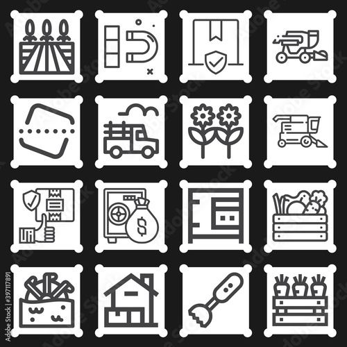 16 pack of combination  lineal web icons set