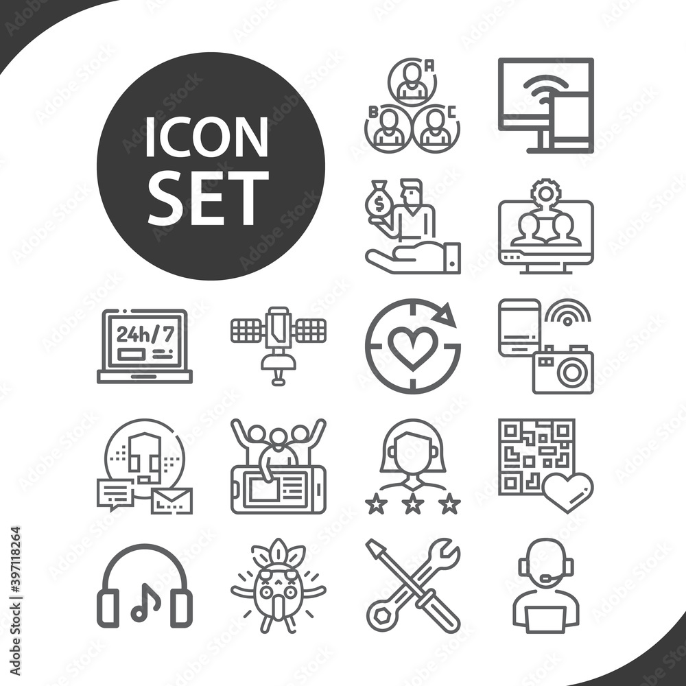 Simple set of complaints related lineal icons.