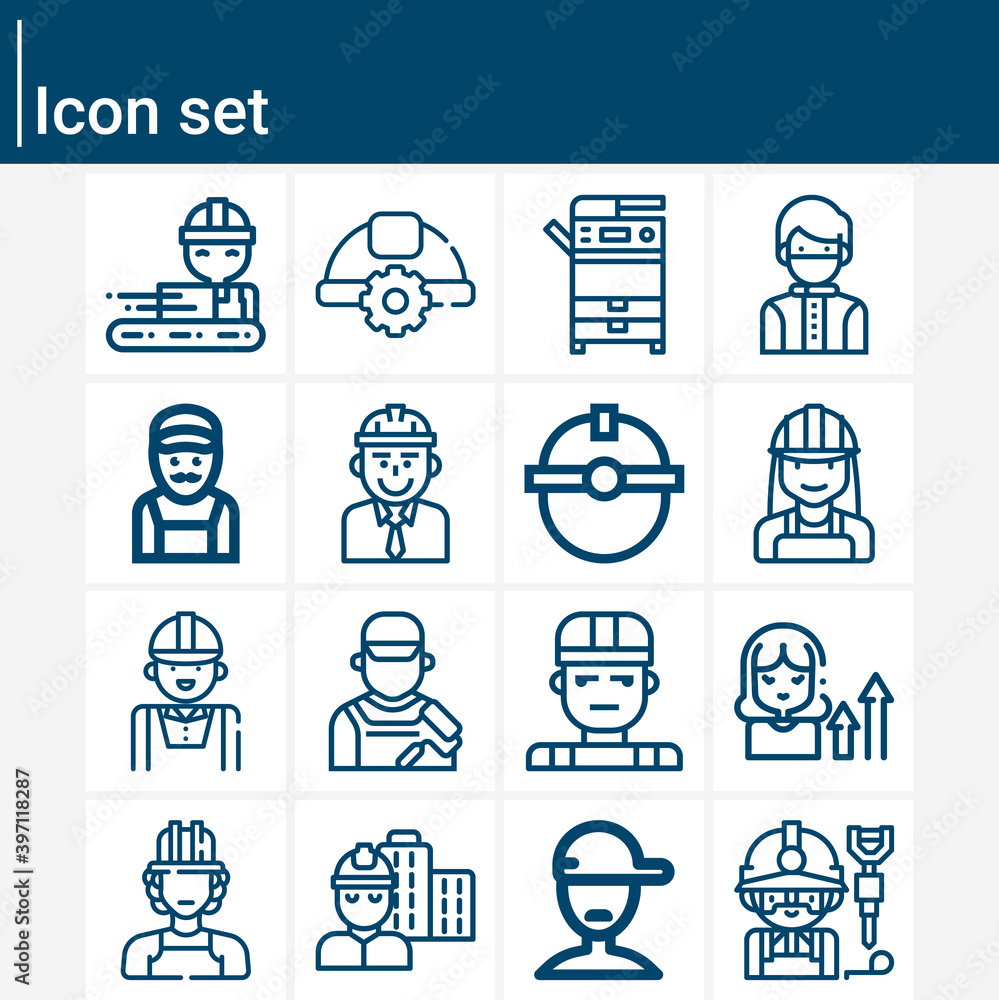 Simple set of common man related lineal icons. Simple set of common man related lineal icons.