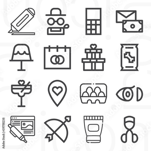 16 pack of bring out  lineal web icons set