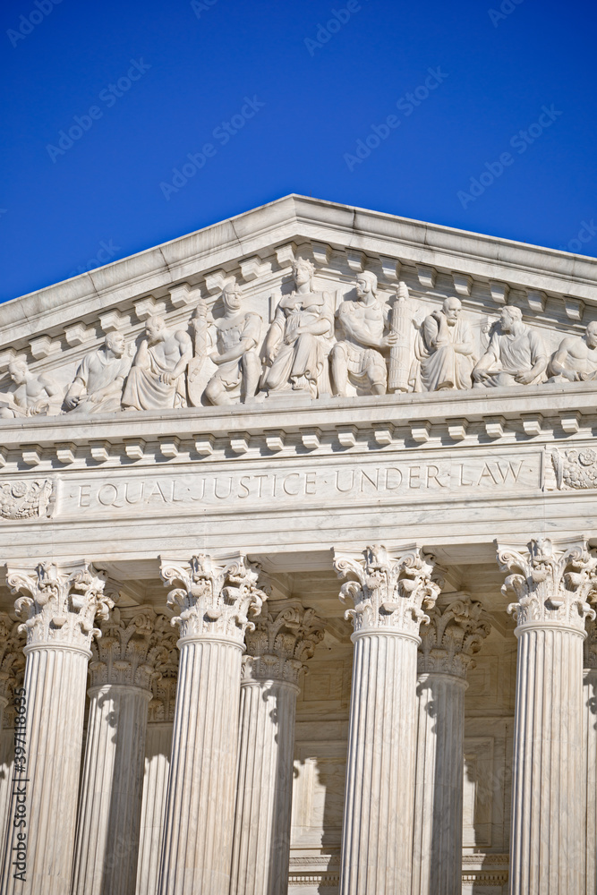 U.S. Supreme Court Building west Pediment Detail in Washington, DC U.S. Supreme Court Building west Pediment Detail in Washington, DC