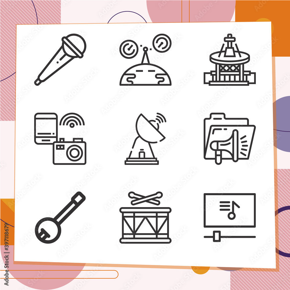 custom made wallpaper toronto digitalSimple set of 9 icons related to radio
